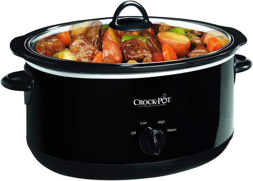 Crock-Pot 7 Quart Oval Manual Slow Cooker, Stainless Steel (SCV700-S-BR), Versatile Cookware for Large Families or Entertaining