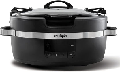 Crock-Pot Thermoshield Slow Cooker with Easy Carry Handles | 6 Quart Manual Slow Cooker, Black