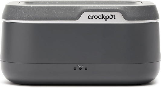Crock-Pot 28-Ounce Mini Electric Heated Lunch Box, Portable Food Warmer, Perfect for Travel, Car, On-the-Go, Keeps Food Warm, Spill-Free, Dishwasher-Safe, Ideal Gift for Men and Women, Gray
